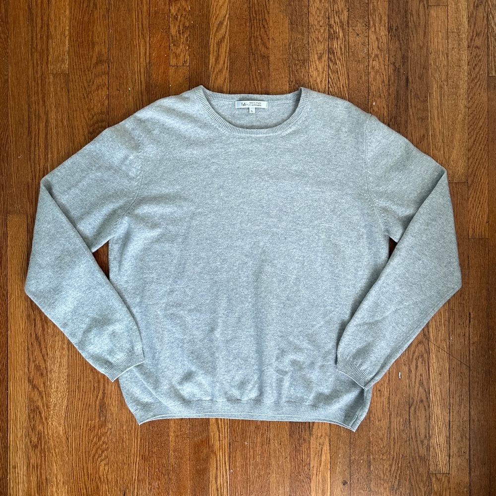 NWOT Isle 100% Pure Cashmere Crewneck Sweater | XL | Light Grey